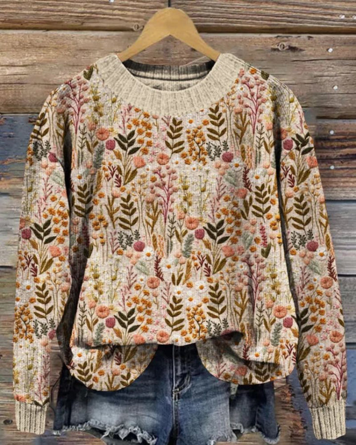 Drune | Bequemer Blumenpullover