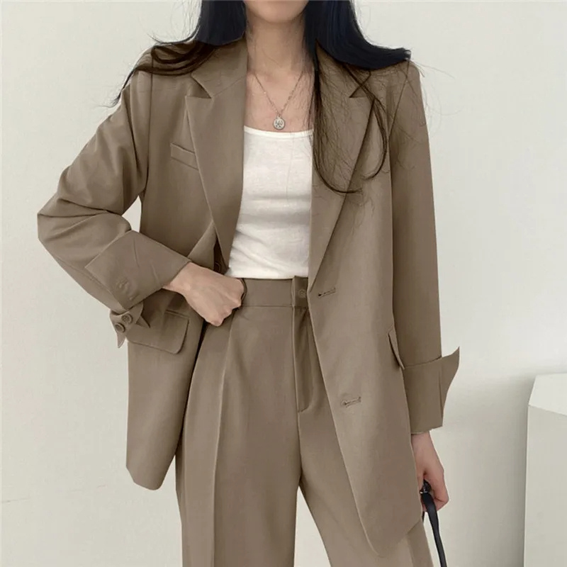 Drune | Langer Damenblazer mit Breitem Revers und Relaxter Passform