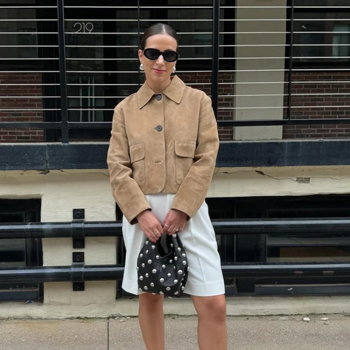 Drune | Beige Lederjacke