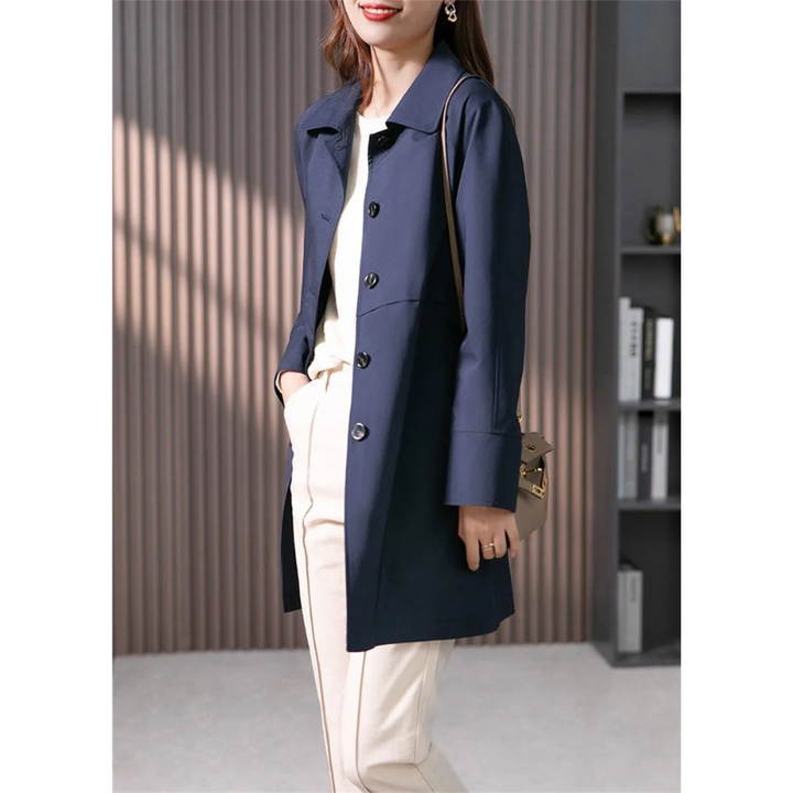 Drune | Stylischer Einreihiger Kurzer Trenchcoat für Damen