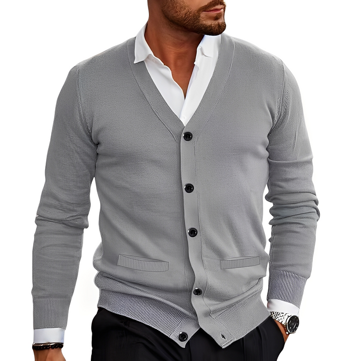 Drune | Eleganter Cardigan mit Knopfblende für Herren