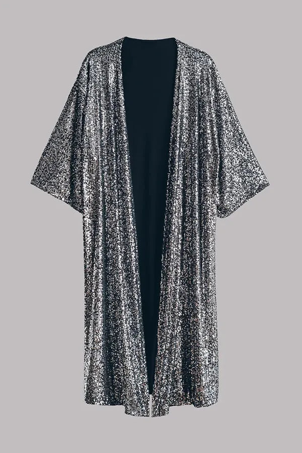 Drune | Glamour Kimono aus Pailletten mit Schlüsselloch