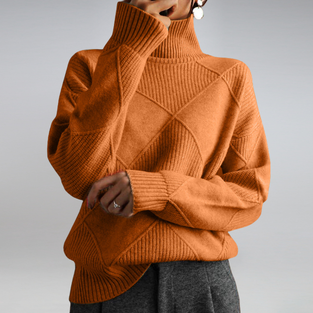 Drune | Damenpullover - Kaschmir Rollkragen Lockere Passform Pullover