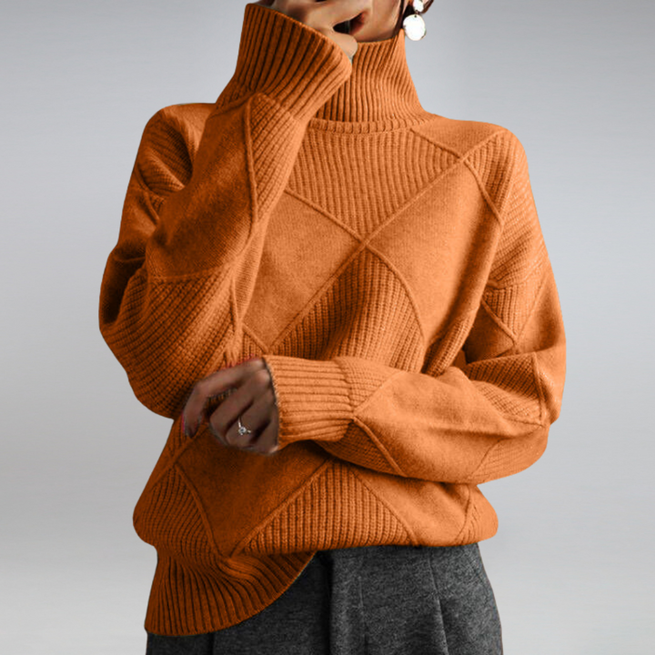 Drune | Damenpullover - Kaschmir Rollkragen Lockere Passform Pullover