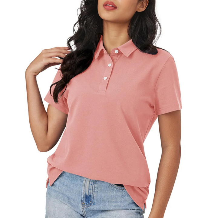 Drune | Blaue Seide Atmungsaktiv Leichtgewicht Damen Polo