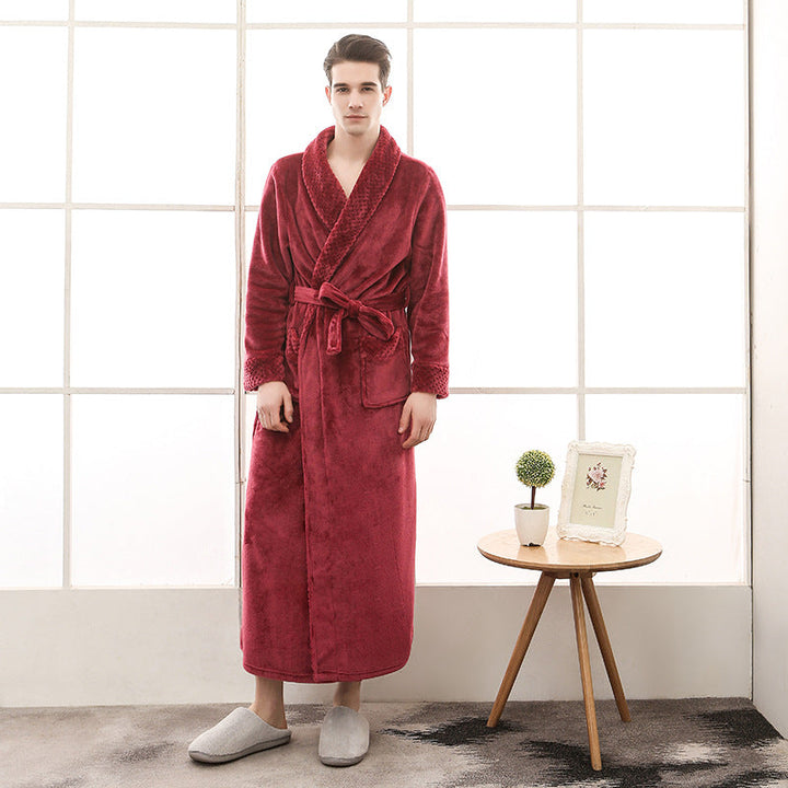 Drune | Eleganter Coral Fleece Flanell-Bademantel für Paare