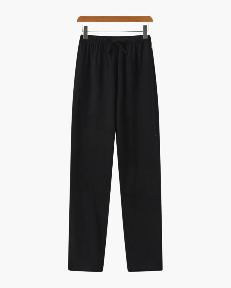 Drune | Leichte Slim Fit Herren Sommer Leinenhose Mit Kordelzug