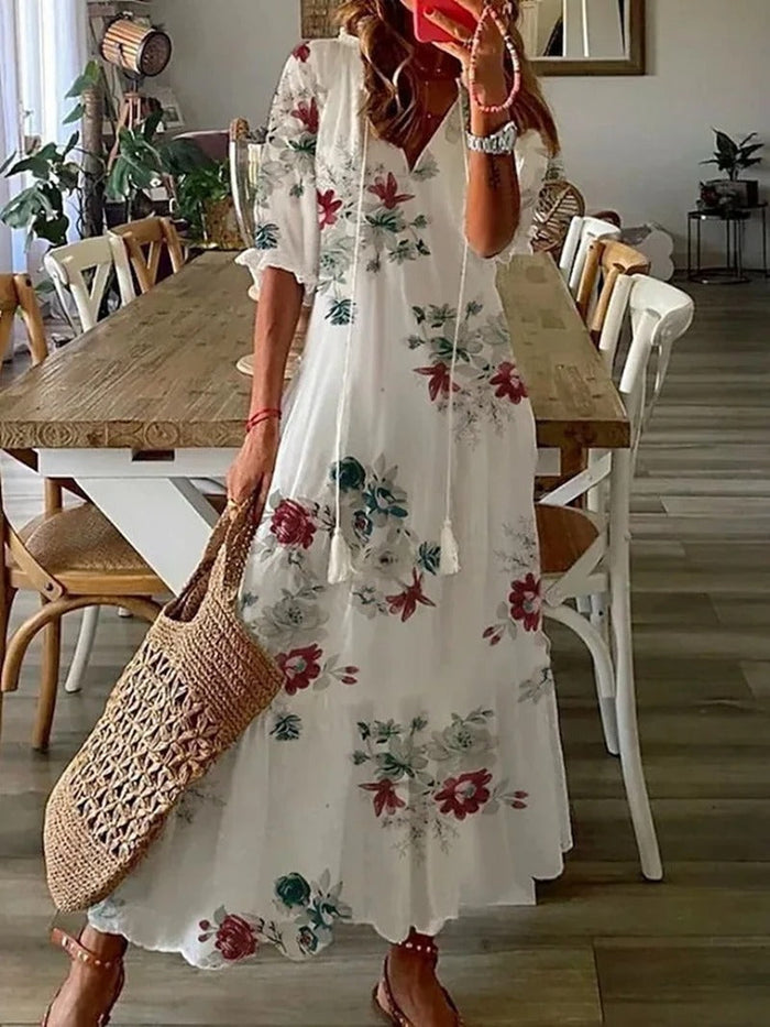 Drune | Sommer Midi Kleid mit Licht Design