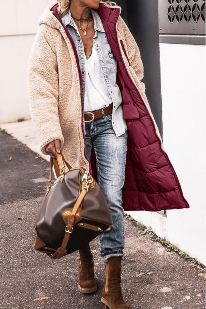 Drune | Warme Lange Jacke mit Kapuze