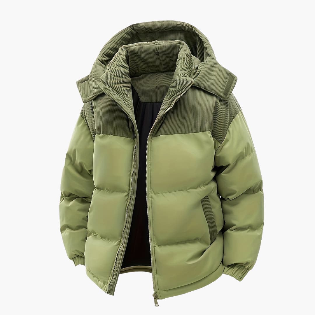 Drune | Casuale Kapuzenjacke mit Puffern und Farbblockdesign