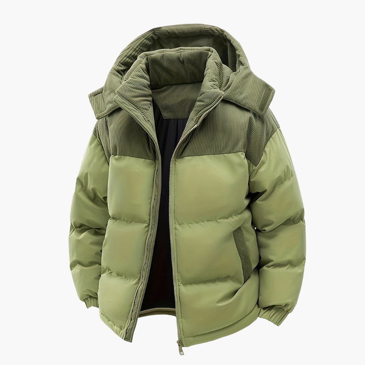 Drune | Casuale Kapuzenjacke mit Puffern und Farbblockdesign