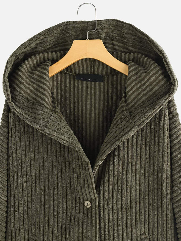 Drune | gerippt Jack - stilvolles Damen Oversized High-Low-Jacke