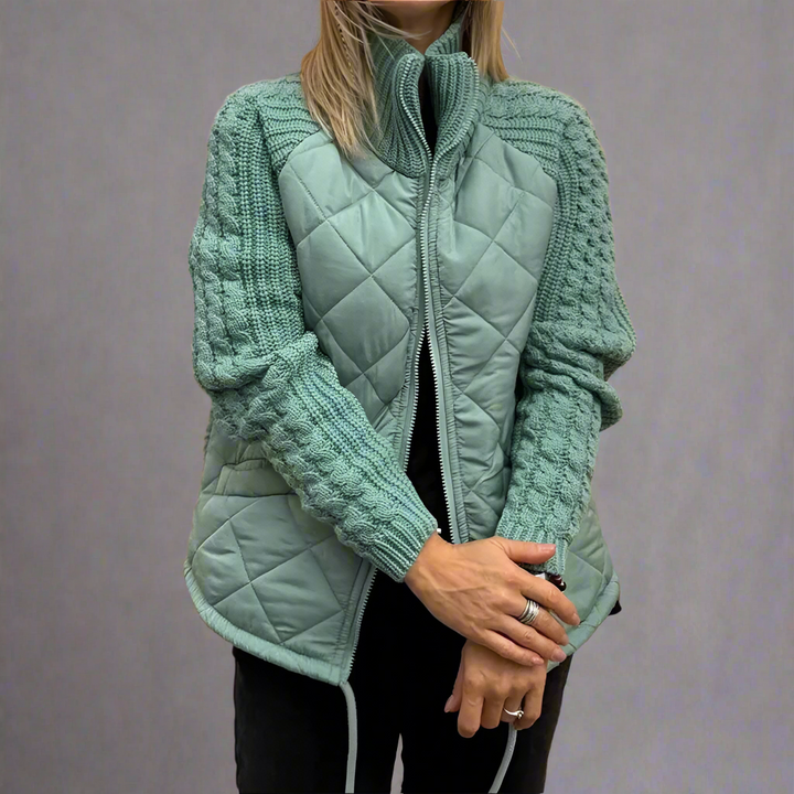 Drune | Damen Gemütliche Gefütterte Jacke Mit Strickärmeln