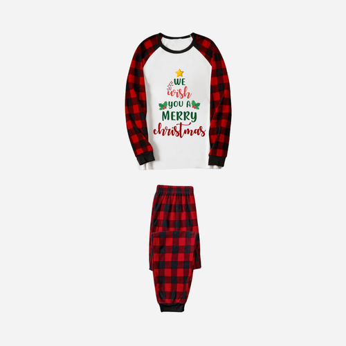 Drune | Rot und Schwarz Karierter Weihnachts-Pyjama-Set Mit 