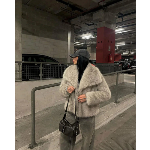 Drune | Winterjacke mit Offener Vorderseite Breiter Kragen