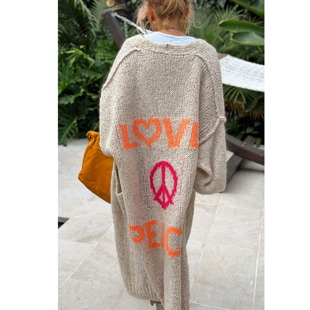 Drune | Stylische peace strickjacke