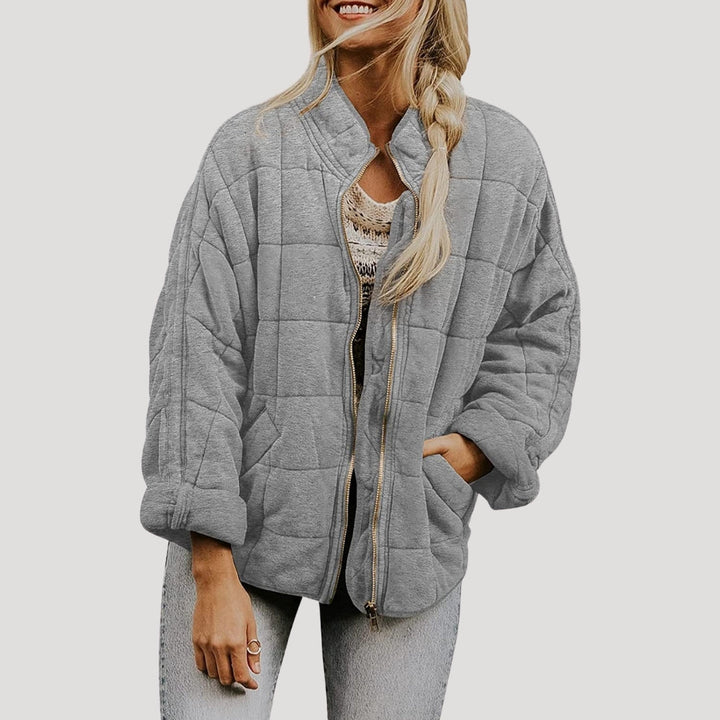 Drune | Damen gesteppte oversized Reißverschluss Pufferjacke