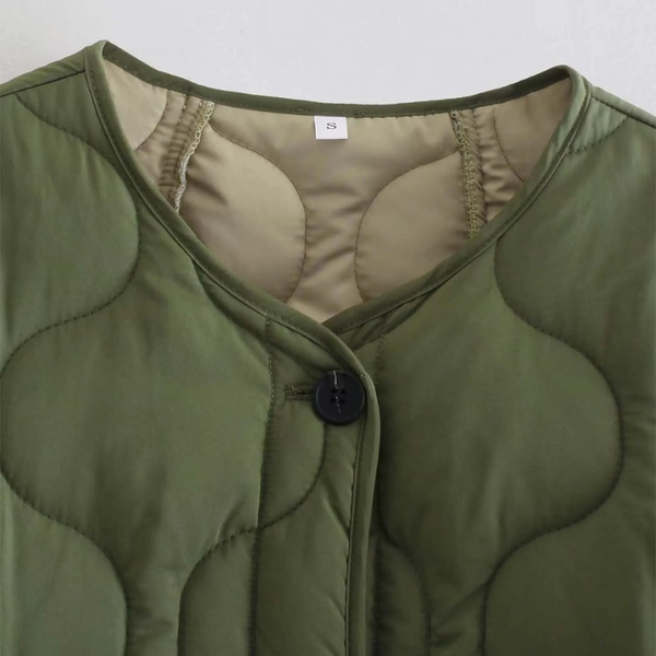 Drune | Lässige Rundhals-Steppjacke mit Karomuster und großen Taschen Ideal für Herbst/Winter
