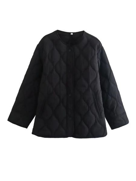 Drune | Elegante Langarm-Steppjacke mit Ein-Knopf-Verschluss Ideal für Herbst/Winter