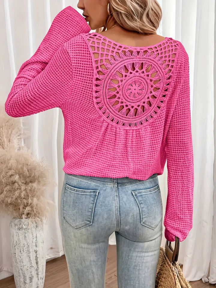 Drune | Trendige Damen Sweater Gehäkelte Trendy, Komfortabel