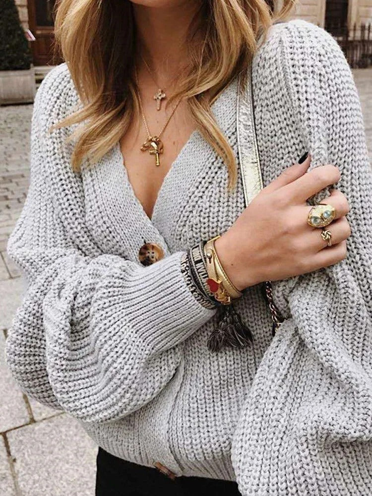 Drune | Strickjacke mit Puffärmeln
