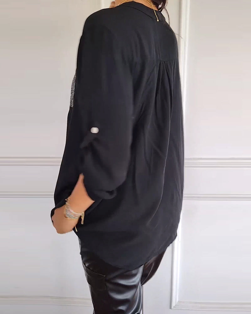 Drune | Bluse mit Pailletten