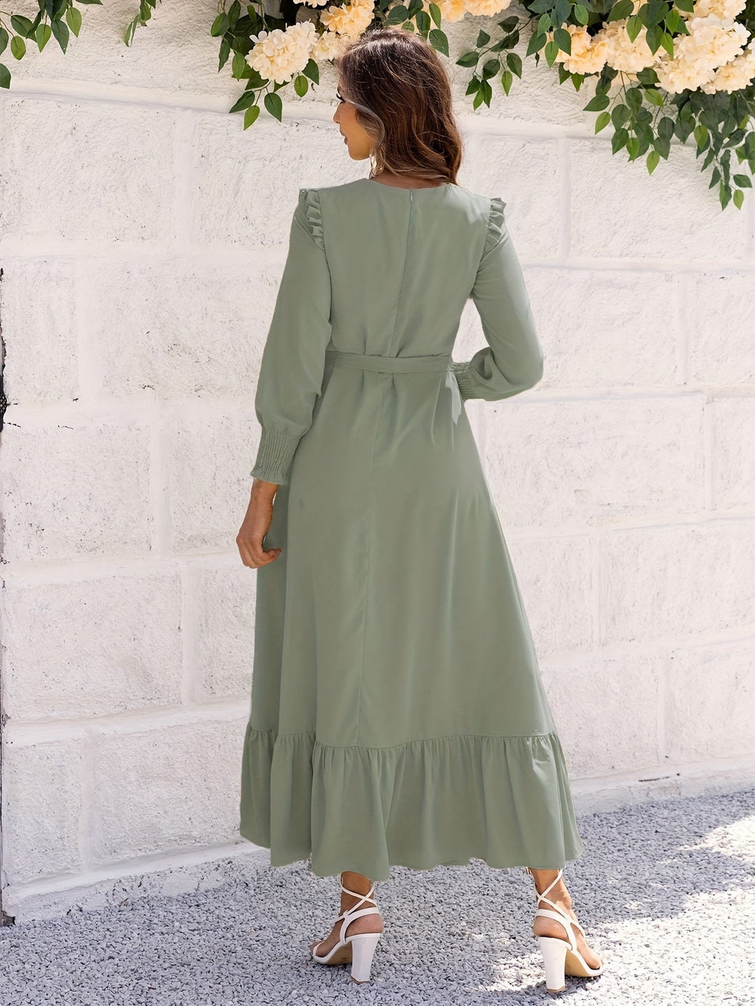 Maxikleid mit Bindegürtel - Leila