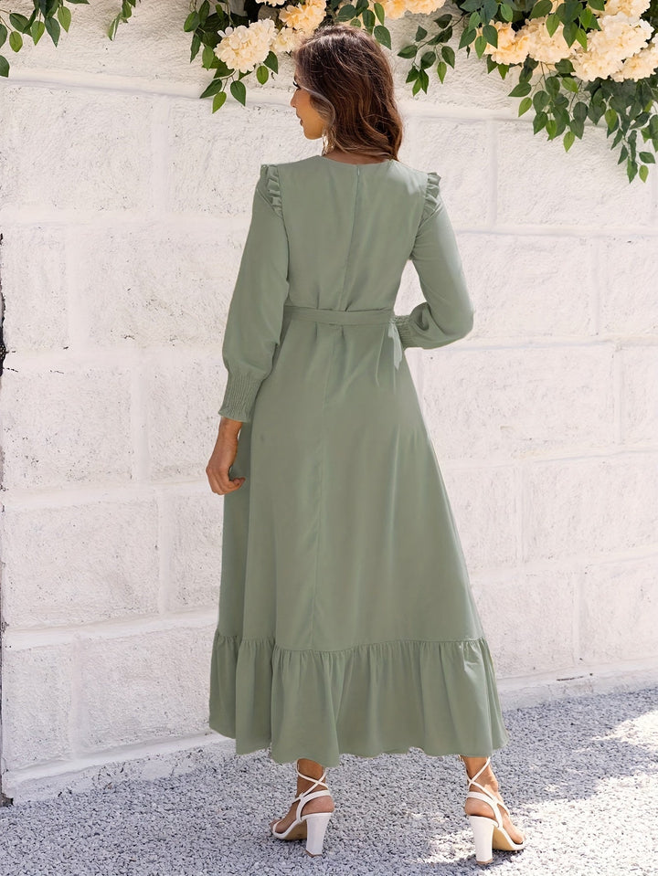 Maxikleid mit Bindegürtel - Leila
