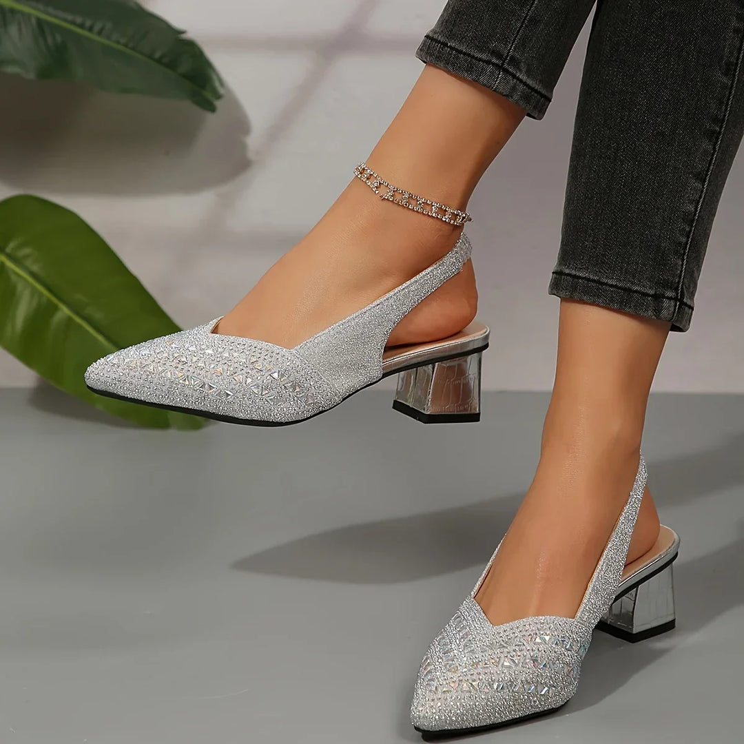 Glanzvolle Absatzsandalen mit funkelnden Kristalldetails Drune Drune
