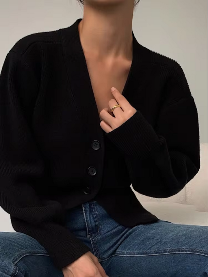 Drune | Strick-Cardigan mit V-Ausschnitt und Knopfleiste