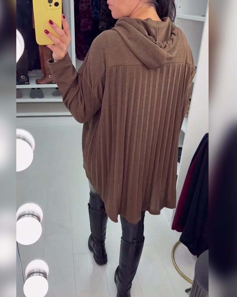 Drune | Weite Uni Langarm Kapuzenpullover