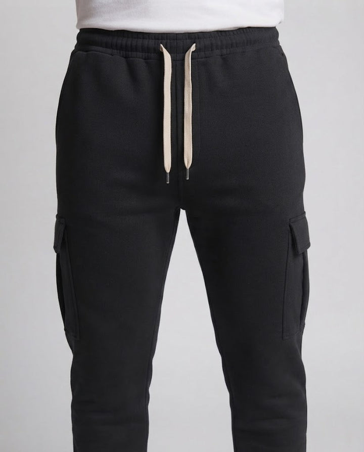 Herren Cargo-Jogginghose mit Kordelzug, elastischem Bund und aufgesetzten Klappentaschen Drune
