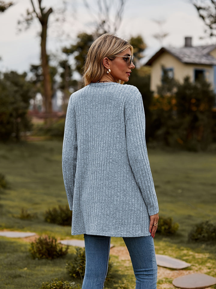 Drune Warmer Gerippter Baumwolle Strickcardigan Für Damen | Perfekt Für Lässige Tage