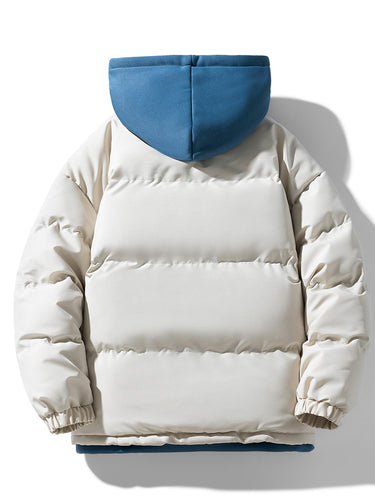 Drune |  Baumwoll Kapuzen Gefälschte Doppel Gepolsterte Winterjacke Für Herren - Perfekt für Alltagskleidung