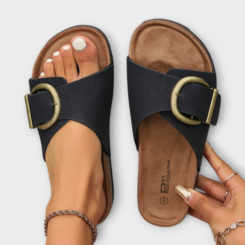 Drune | Stilvolle Schnallen Slide Sandalen