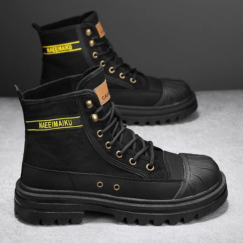 Drune | Herren lässige sportliche Canvas Stiefel mit dicker Sohle