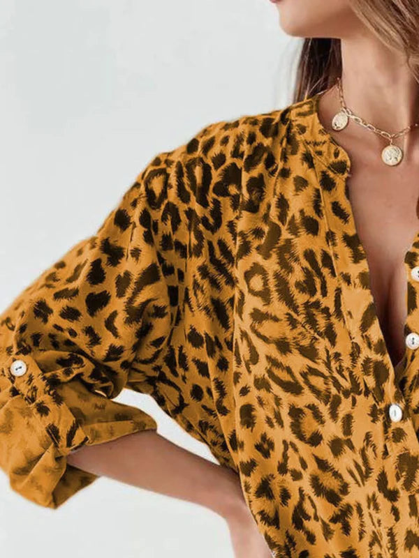 Drune |  Trendige Bluse im Leo-Muster