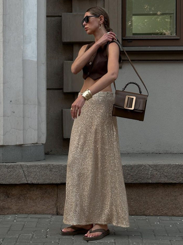 Drune | Damenmode Lässig Einfach Sequined Rock