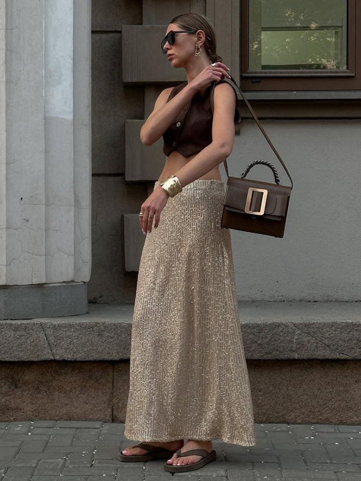 Drune | Damenmode Lässig Einfach Sequined Rock