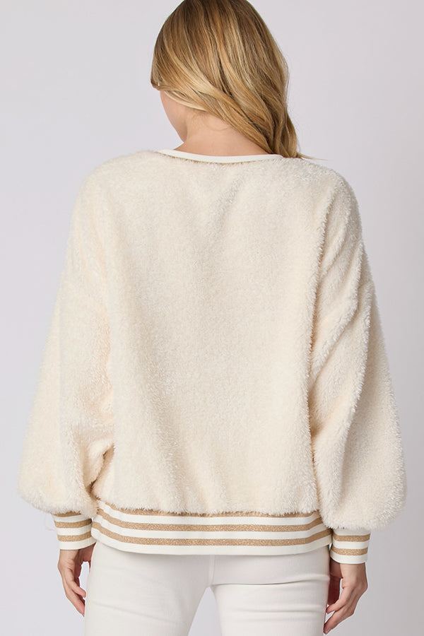 Drune | Weihnachtsbuchstaben Strass Langarm Rundhalsausschnitt Sweatshirt
