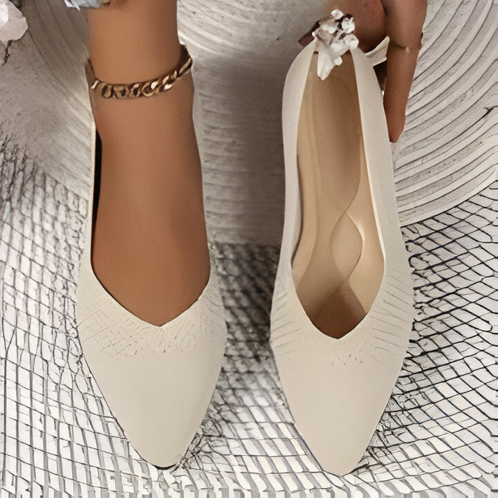 Drune | Damen Mode Flache Schuhe, Lässig Pointed Toe Knit Flats