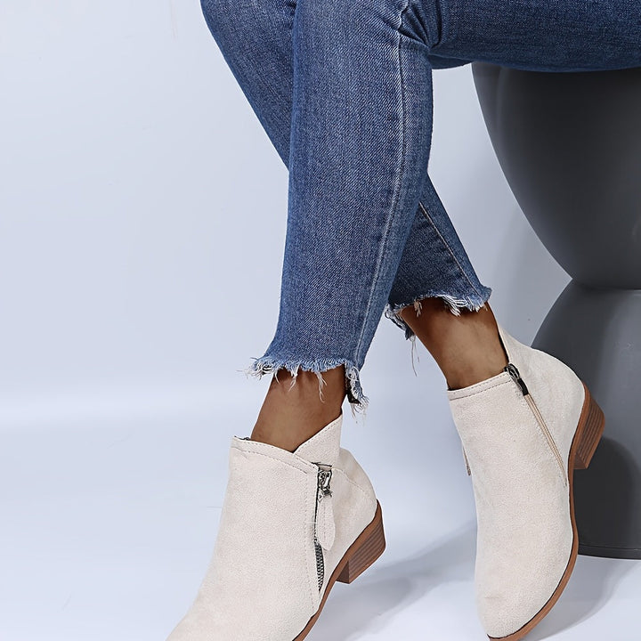 Drune - elegante spitze Stiefeletten mit Absatz und Reißverschluss
