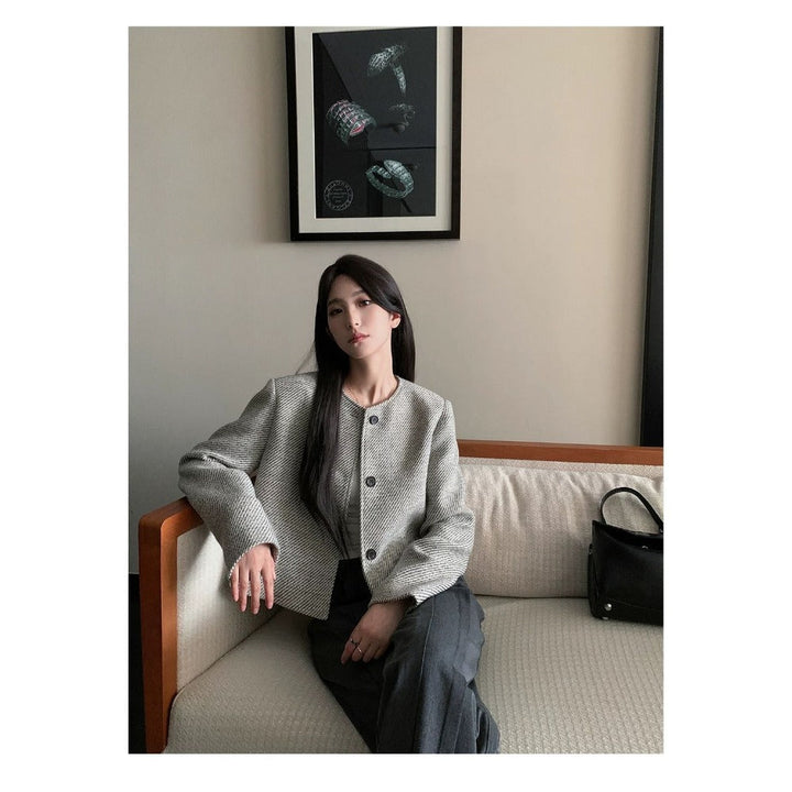 Drune | cropped Blazerjacke mit Knöpfen vorne für Damen - Silvia
