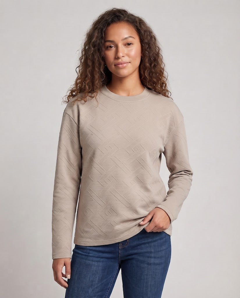 Damen Modischer Oversized Pullover mit strukturiertem Design Drune