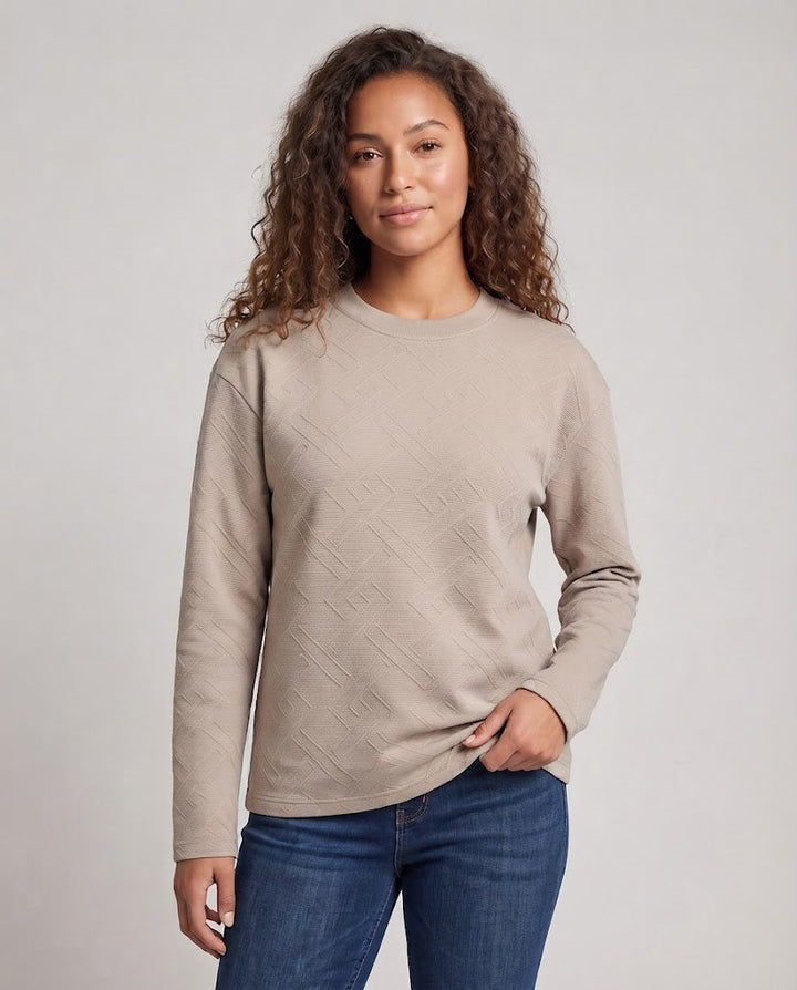 Damen Modischer Oversized Pullover mit strukturiertem Design Drune