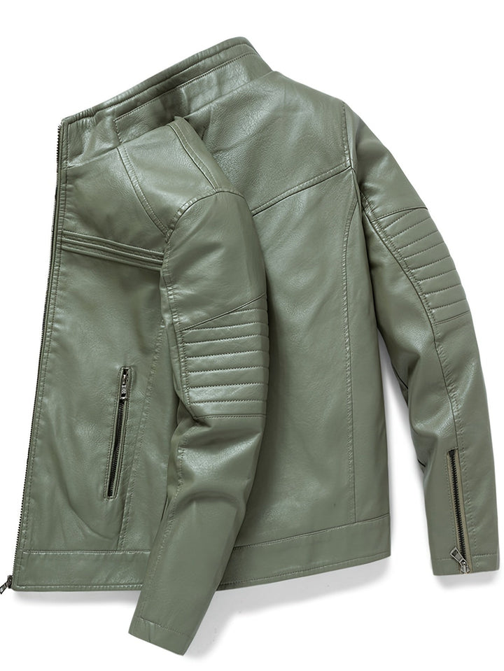 Drune | Bequeme Lederjacke mit Stehkragen