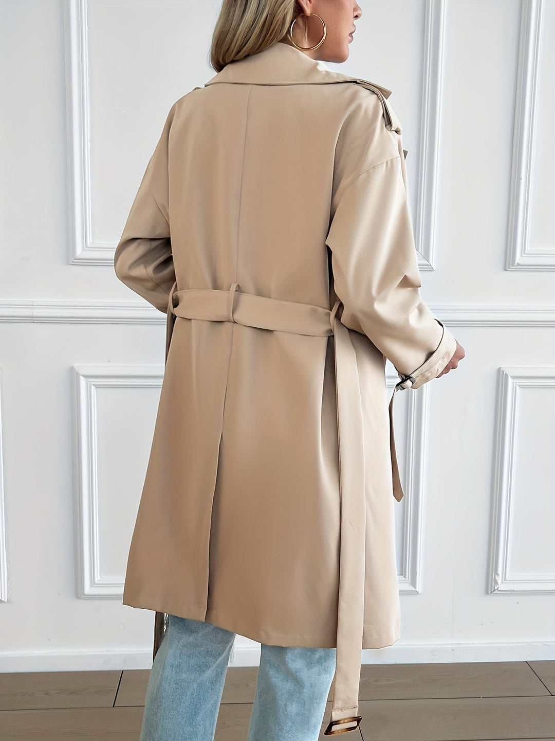 Drune | Gürteltrenchcoat mit langen Ärmeln für Frauen Perfekt für den Alltag