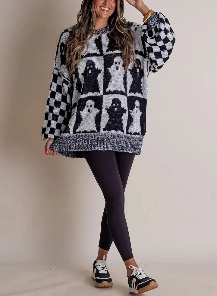 Drune | Karierter Strickpullover