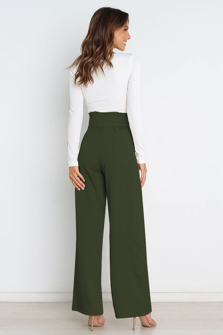 Drune | Hohe Taille Paperbag Hose mit Schleifendetail