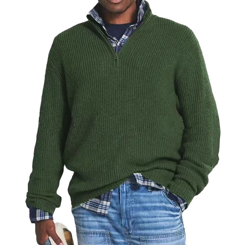 Drune | Herren Pullover Mit Halbem Reißverschluss